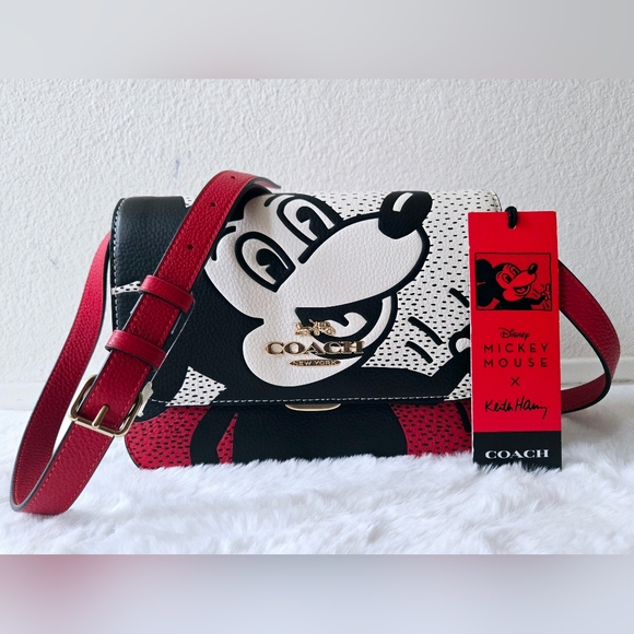 New- Limited Edition Coach Disney Mickey Mouse X Keith Haring Brynn Crossbody - Picture 2 of 11